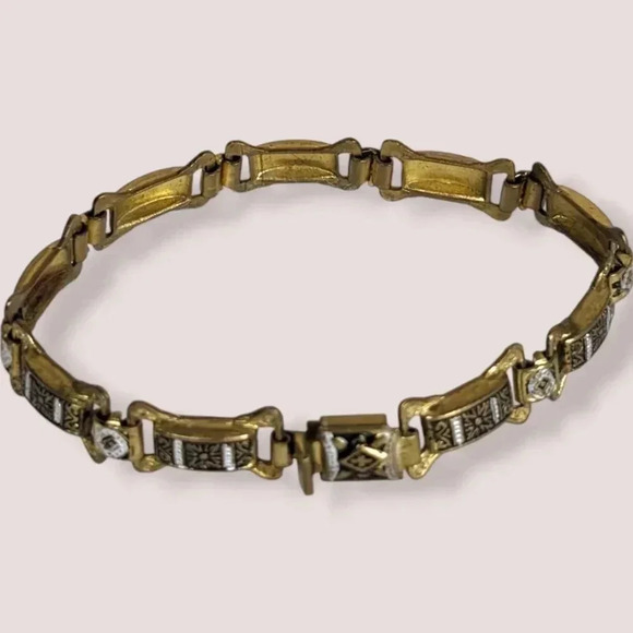 Vintage Damascene Link Bracelet - Picture 3 of 6